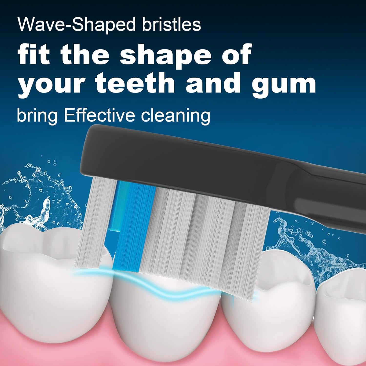 6 Pack Toothbrush Replacement Heads Compatible with WaterPik Sonic Fusion 2.0, FitMount Flossing Brush Head Fit for Water-Pic SF-01W SF-02W and 2.0 SF-03 SF-04