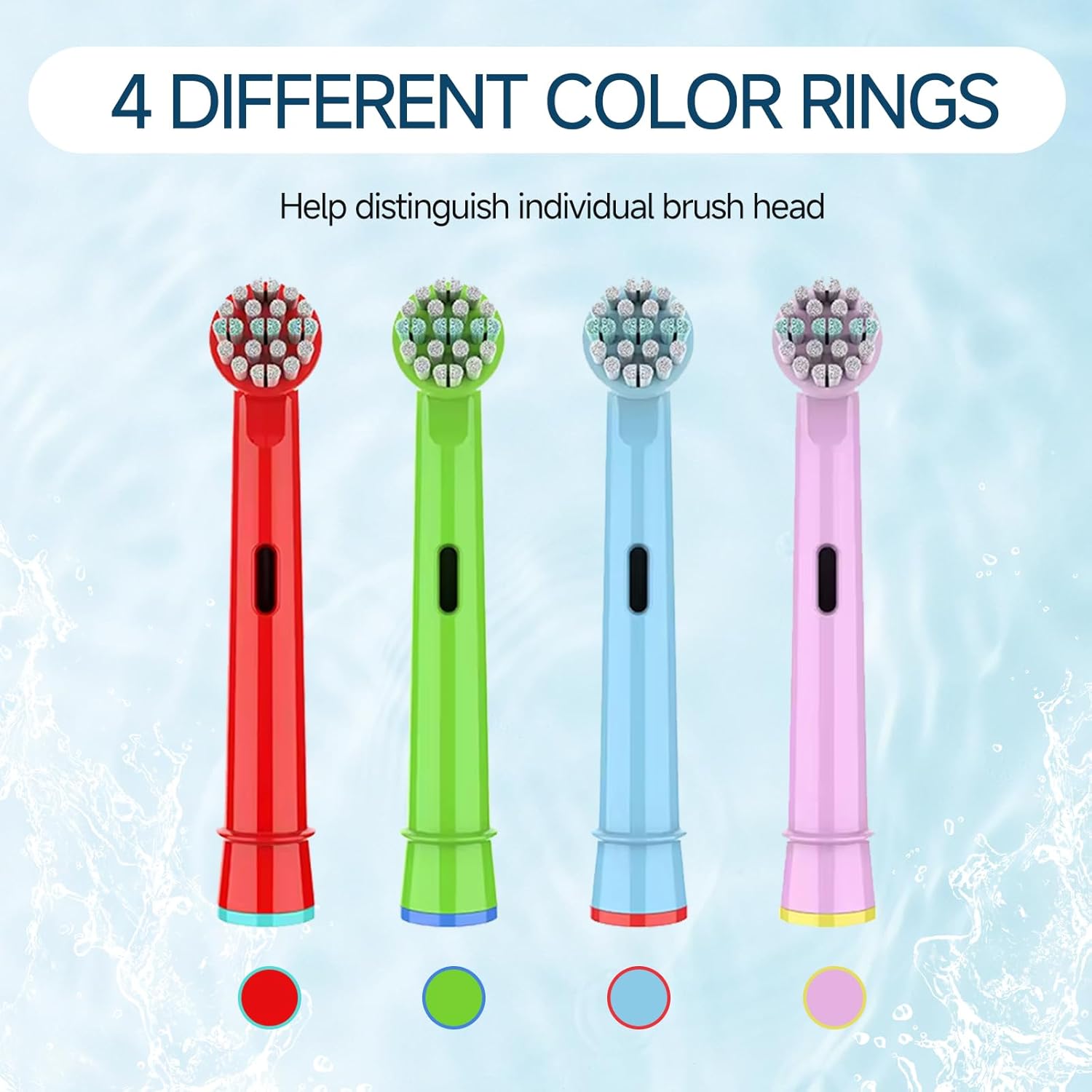Kids Toothbrush Heads Compatible with Oral B - Electric Toothbrushes, Replacement Brush Heads with Protective Caps, 4/8/12/16 Pack (8)