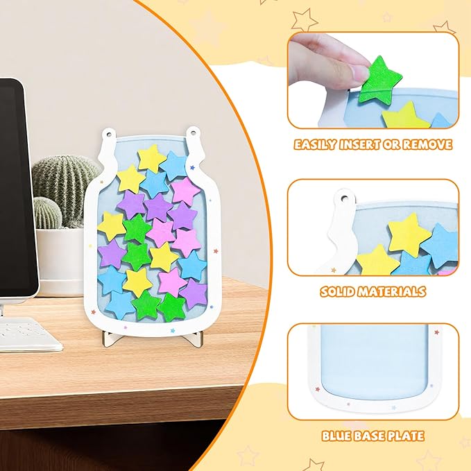 2Pack Reward Jar Magnetic Star and Smiley Face Reward Jar Classroom Reward System for Kids Classroom Reward Jar for Students Incentive Good Behavior Home Training New