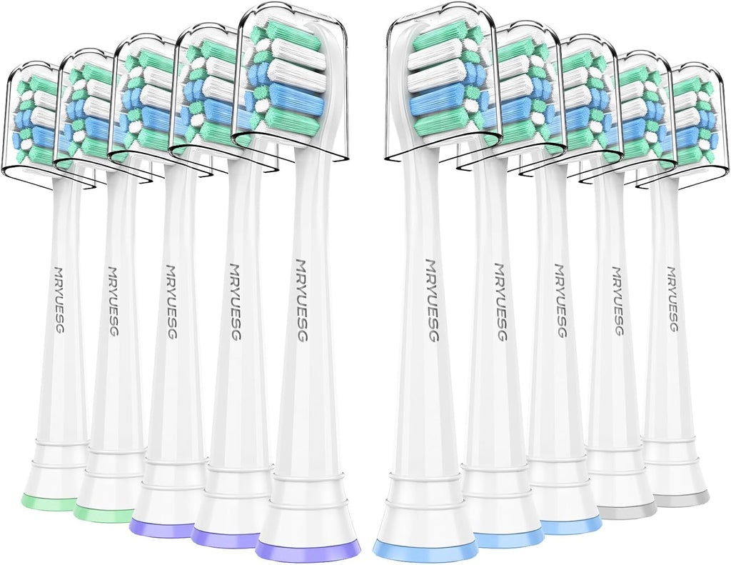 MRYUESG Replacement Toothbrush Heads Compatible with Philips Sonicare, 10 Pack, Electric Tooth-Brush Replacement Heads Compatible with Phillips, White