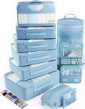 Veken 10 Set Packing Cubes for Travel Essential, Suitcase Organizer Bags in 4 Sizes, Carry-On Luggage Accessories with Large Laundry & Hanging Toiletry Bag, Must-Have for Airplane, Road Trip & Camping