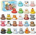 25PCS Rubber Ducks,Toddler Bath Toys,No Hole Bathtub Toys,Baby Pool Toys for 18 Months and Older