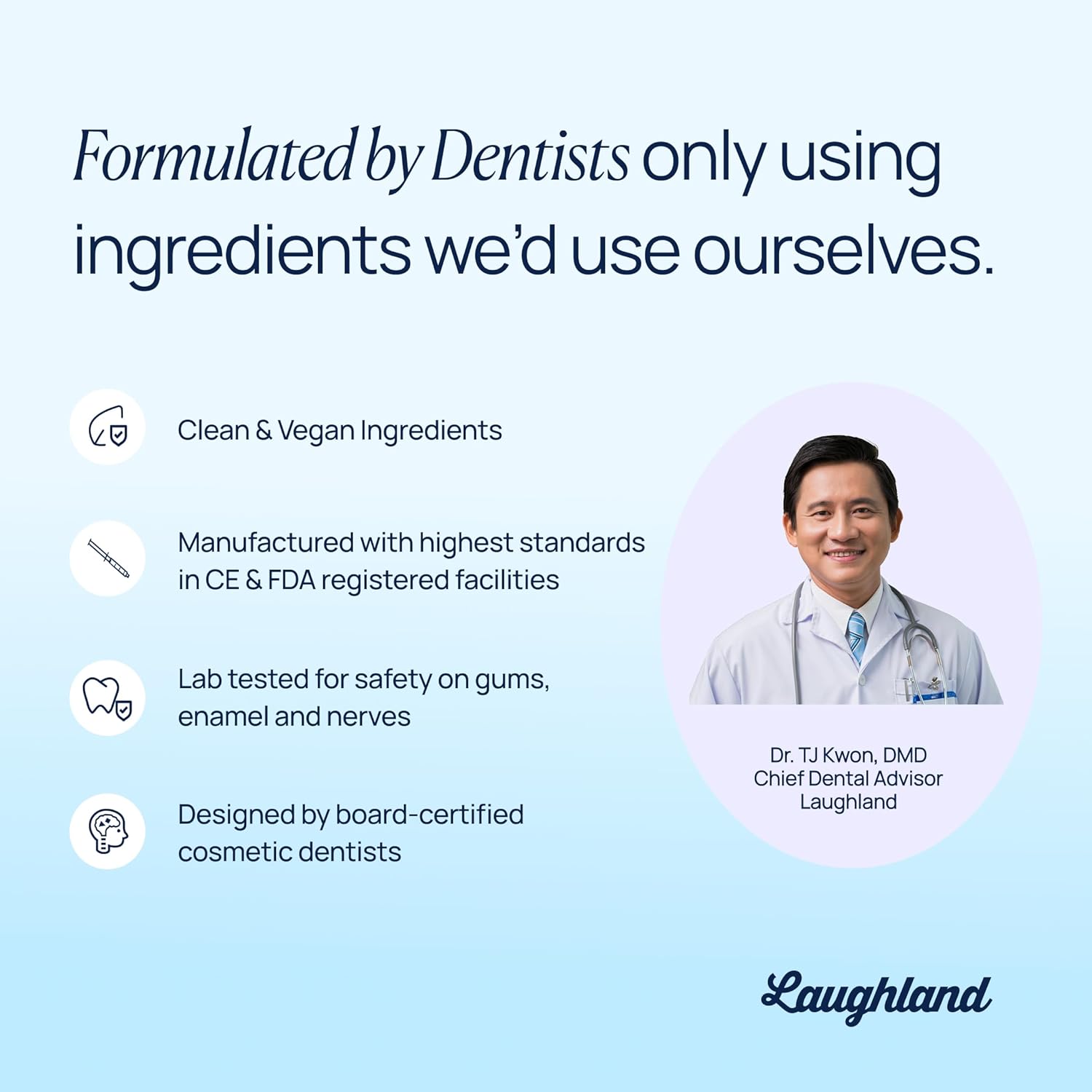 Laughland Gentle Teeth Whitening Gel 3 Pack, Tooth Whitener, Made with Sodium Bicarbonate, Glycerin, Aloe Vera & Mint, Gentle on Sensitive Teeth, at Home Dental Care, Travel Friendly, 6 Treaments