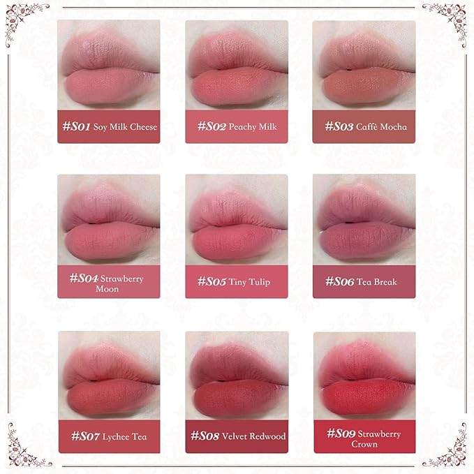 Flower Knows Strawberry Rococo Cloud Lip Cream,Long Lasting Rosy Terracotta Matte Lipstick,Hydrating Lip Stain,Transfer & Smudge Proof Velvet Liquid Lipstick for Girl&Women,0.12 Fl Oz(S07 Lychee Tea)