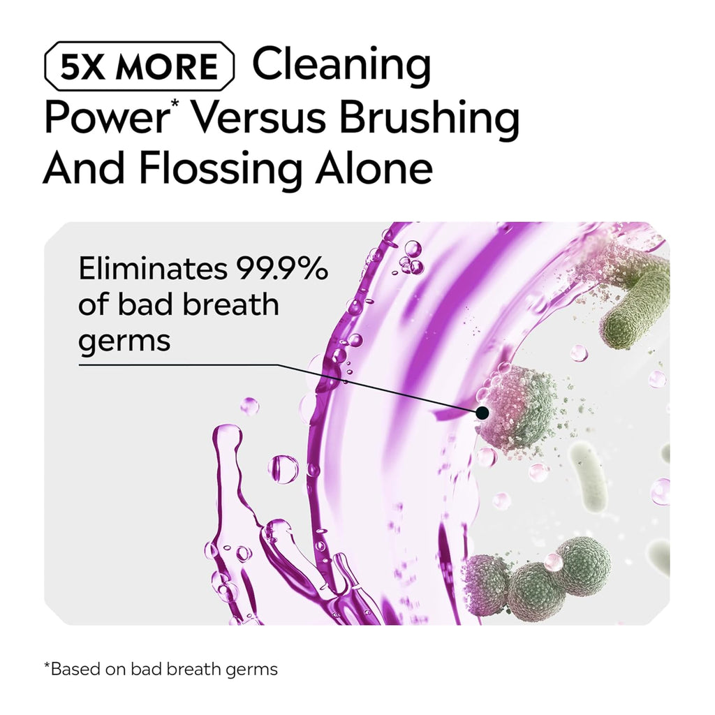 Listerine Total Care Alcohol Free Anticavity Fluoride Mouthwash, 6 Benefit Oral Rinse to Help Kill 99.9% of Germs That Cause Bad Breath, Strengthen Teeth, Restore Enamel, Fresh Mint Flavor, 500 mL