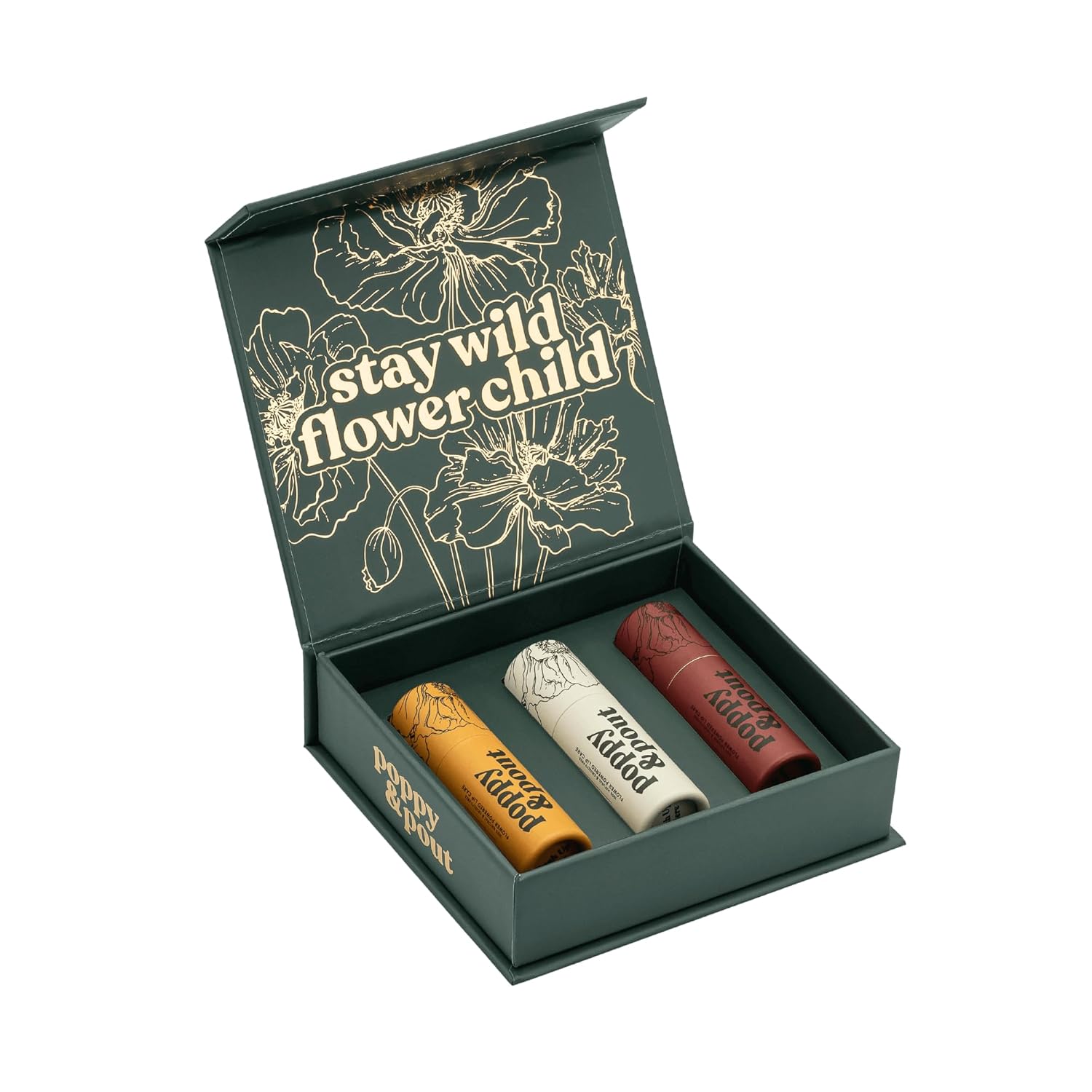 Jumbo Lip Balm Gift Set (3-Pack, Warm Flavors) | Poppy & Pout All Natural Lip Balms & Moisturizers | Hydrates with Beeswax, Vitamin E, Organic Coconut Oil | Cruelty-Free | Recyclable Cardboard Tube