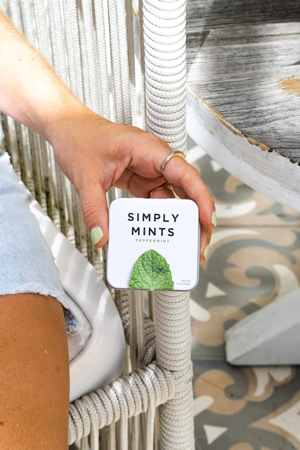 SIMPLY Mints | Peppermint Breath Mints | Pack of One (30 Pieces Total) | Breath Freshening + Aspartame-Free + Vegan + non-GMO