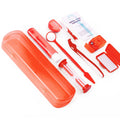 Annhua Braces Cleaning Kit Orthodontic Care Kit 8 Pack, Portable Tooth Cleaning Tools Family Oral Care Hygiene Set with Interdental Brush, Ortho Wax, Floss, Oral Mirror - Red