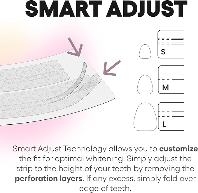 Something Nice Lumismart Whitening Strips - Dentist-Designed, Enamel Safe, up to 42 Treatments with Smart Adjust - Teeth Whitening Strips in Coconut for Sensitive Teeth