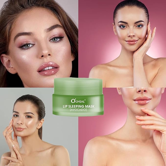 MEICOLY Nourish Hydrating Lip Sleeping Mask,Lip Mask Overnight,Intense Hydration Night Sleep Lip Mask,Lip Balm for Restore,Hydrate Dry Chapped Lips,Avocado,0.7oz