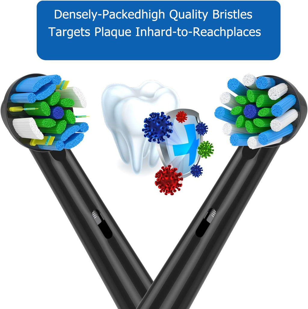 Replacement Toothbrush Heads Compatible with Braun Oral b 7000/Pro 1000/9600/ 5000/3000/8000/Genius and Smart Electric Toothbrush (black-8pcs)