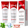 SP-6 Probiotics Whitening Toothpaste, 2 PCS 6 Probiotics Enhanced Formula Brightening Toothpastes for Teeth Whitening and Gum Health, Fluoride-Free, Fresh Breath with Mint Flavor (2 PCS)