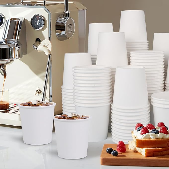 [300 Pack 5 oz Mini Paper Cups White, Small Mouthwash Cups 5 OZ, Disposable Bathroom Cups 5 Ounce for Supermarket, Birthday Party, Travel, Events, Picnic, BBQ