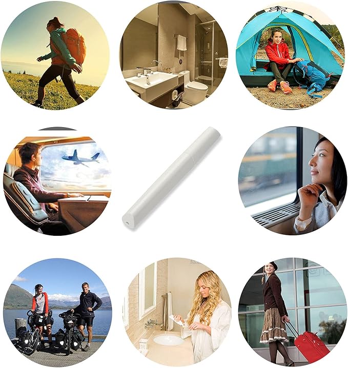 Portable Travel Toothbrush Case, Lipstick–like Plastic Toothbrush Holder Toothbrush Case Breathable Design with Air Hole More Hygienic Toothbrush Tube for Home Daily Travelling (White)