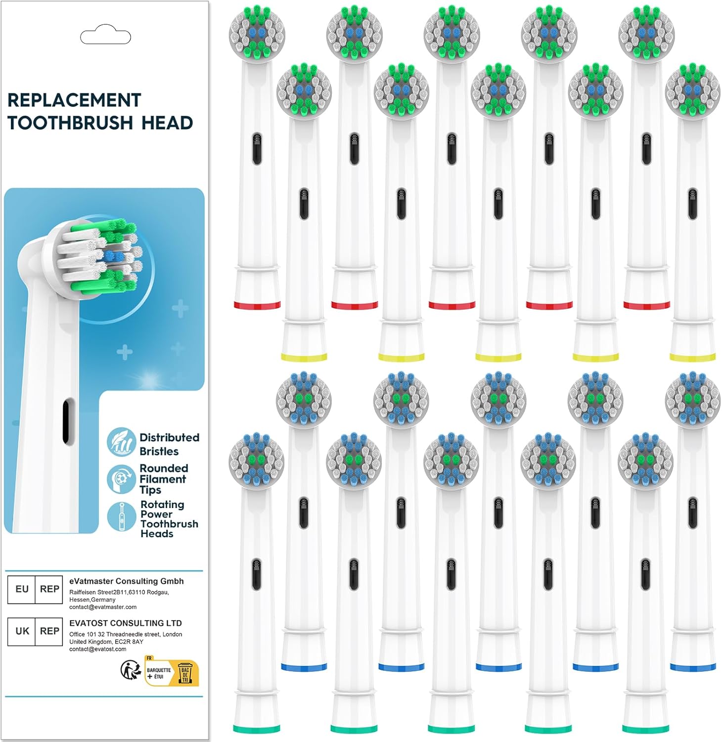Replacement Toothbrush Heads Compatible with Oral B Pro 1000 Electric Toothbrush,Replacement Brush Heads Refill for Genius X,Smart 1500,Pro 5000,20 Count