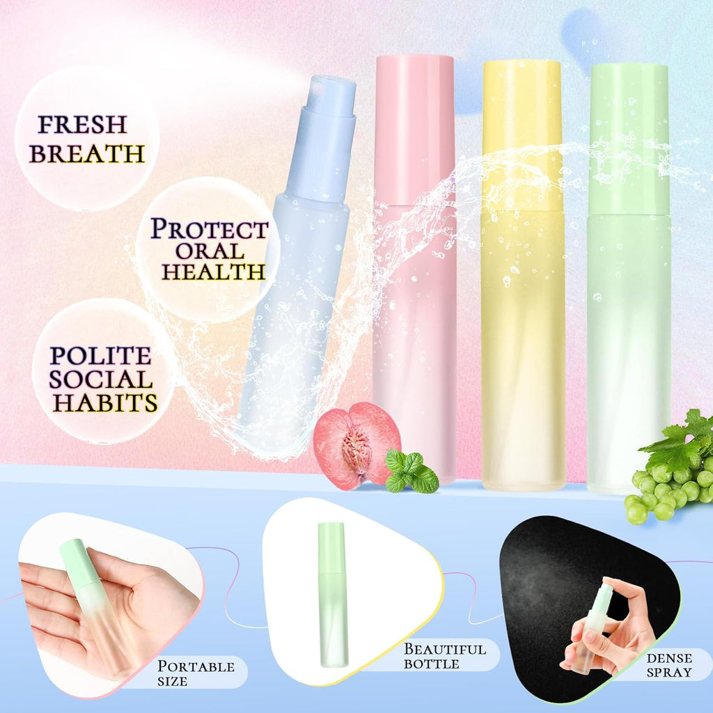 20 Pcs Breath Spray 4 Styles Breath Freshener Spray Compact Portable Refreshing Cool Mouth Oral Odor Care