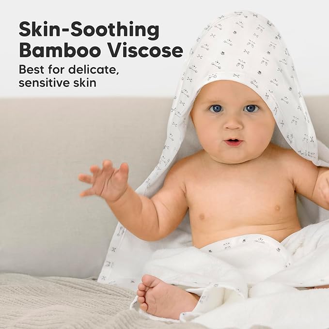 KeaBabies Hooded Baby Towel for Newborn - Viscose Derived from Bamboo Large Baby Bath Towels with Hood for Boys, Girls, Toddler, Extra Absorbent & Soft Newborn Bath Essentials (KeaStory)