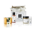 Nabila K Natural Detox Gift Set – Includes Vanilla Bean Glycerin Soap, Organic Kelp & Chamomile Face Polish, Argan Oil Face Elixir & Acai Lip Balm – Luxury Skincare Kit – Ready-to-Gift Spa Box