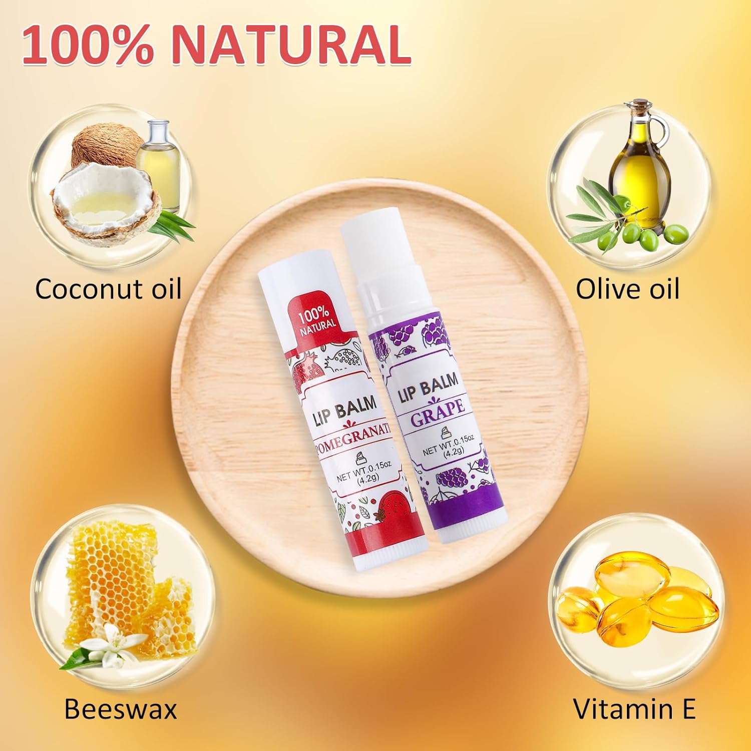 32 Pack Lip Balm, Natural Lip Balm Bulk with Vitamin E and Coconut Oil, Bulk Lip Balms for Dry Lips-16 Flavors