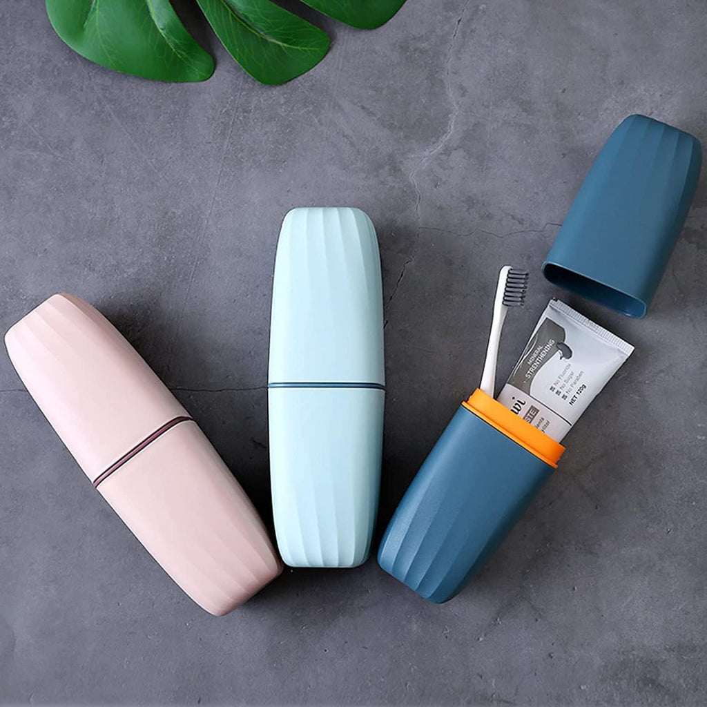 Toothbrush Cup Toothbrush Holder with Cover Travel Boothbrush Holder Portable Toothbrush Case and Carrier for Bathroom School Business Trip Pink