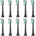 Toothbrush Replacement Brush Heads for Philips Sonicare C1 C2 ProtectiveClean 4100 5100, Electric Sonic Tooth Refill Head Plaque Control, 10 Pack, Black