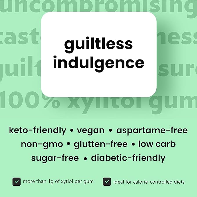 Dialed Xylitol Gum (500 Pieces) | 100% Xylitol | Healthy Dental Gum to Protect Teeth | Aspartame Free | Sugar Free, Gluten-Free, Vegan | Natural Spearmint Flavor