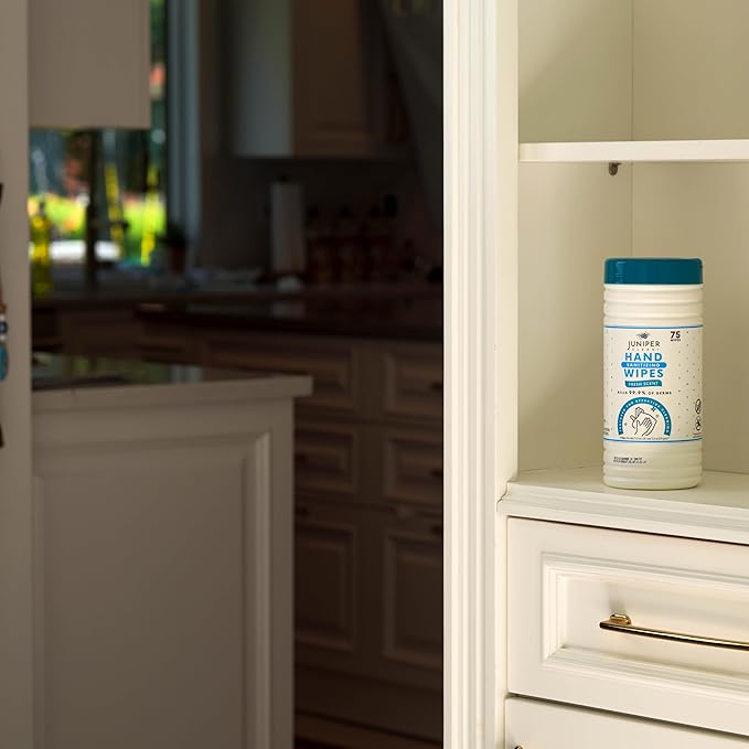 1 Pack Hand Sanitizing Wipes, 75 Count Canister Disposable Hand Sanitizer Wipes, Fresh Scent, Lint Free & Durable