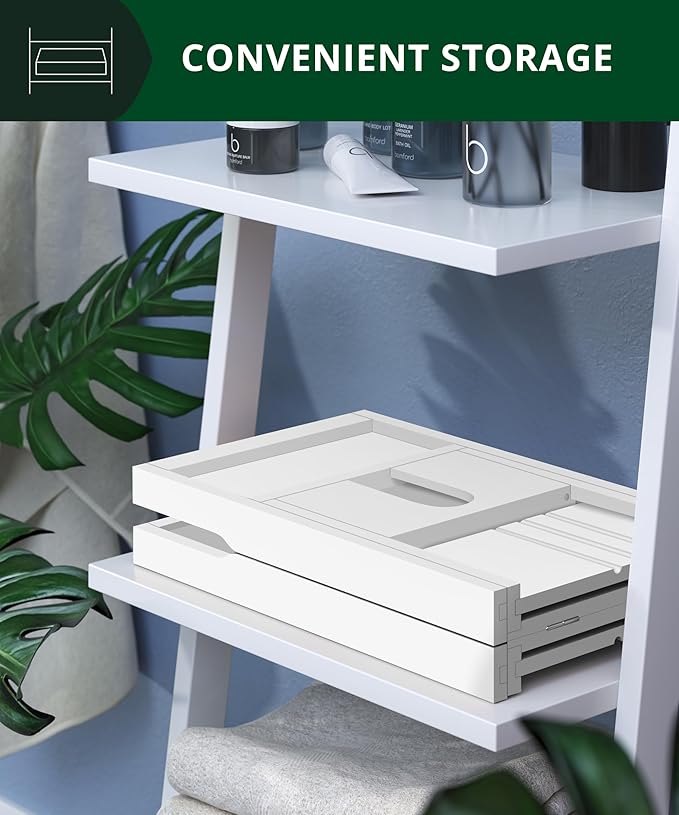 ROYAL CRAFT WOOD Premium Foldable Bathtub Tray - Wood Bath Tray for Tub, Bamboo Shelf, Expandable Bath Table Trays, Bathtub & Bathroom Accessories for New Home & Mothers Day & Birthday Gifts for Mom