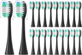 Replacement Toothbrush Heads 20 Pack Compatible with AquaSonic Black Series, Vibe Series, and Duo Series Pro Electric Toothbrush, Black