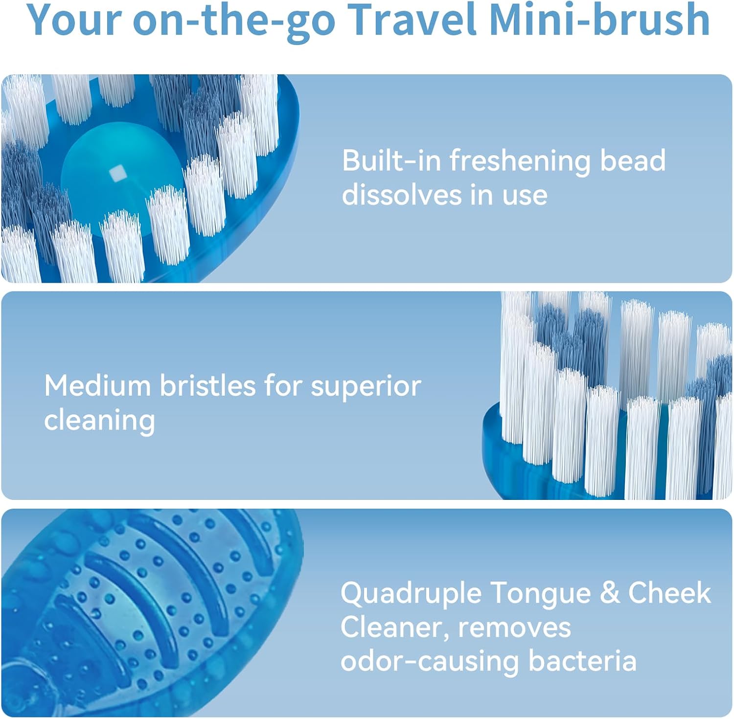 Disposable Mini Travel Toothbrushes, 5-in-1 Pre-Pasted Mini-Brush+Floss+Pick+Tongue Scraper, Prepasted On The Go Toothbrush for Travel, Portable Toothbrush with Freshening Bead, Coolmint, 10 Count