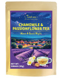 TeeLux Chamomile Passionflower Tea, Caffeine Free Tea with Lemon Balm, Spearmint, Valerian Root, Lavender, Soothing & Smooth Taste, 50 Count