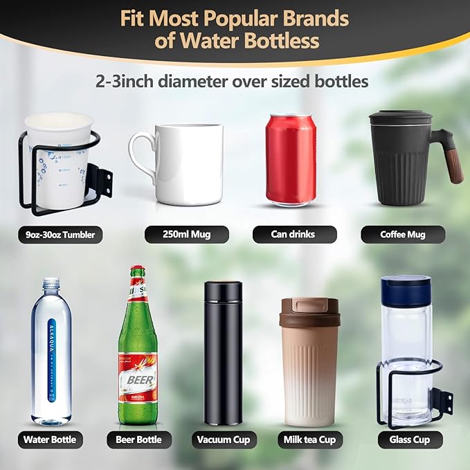 Marinebaby 4 pcs Boat Cup Holder,Stainless Steel Universal Drink Holders,Suitable for Boat,Truck,RV,Tractor,Outdoor Wooden Swing. (Black)