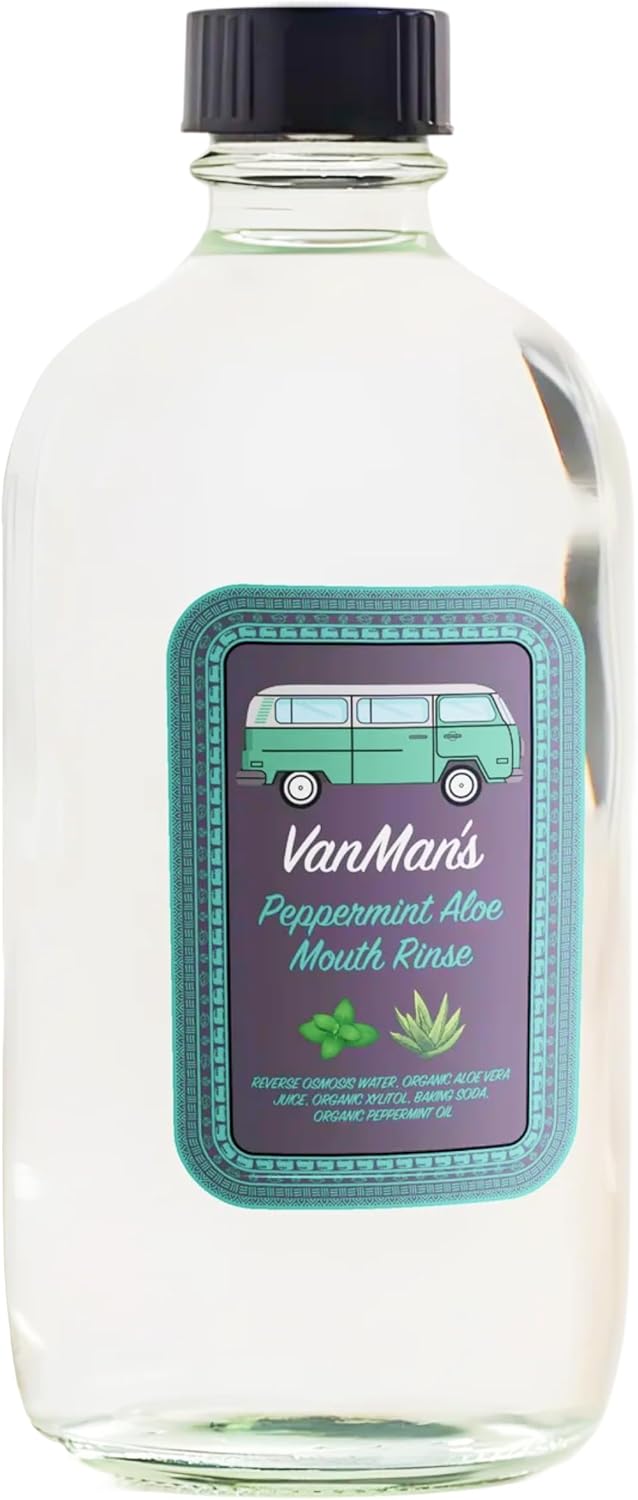 Vanman's - VanMan's Peppermint Aloe Mouth Rinse (8.8 Ounce) - Aloe, Fresh Mint Remineralizing Mouthwash for Gum Health, Bad Breath and Dry Mouth