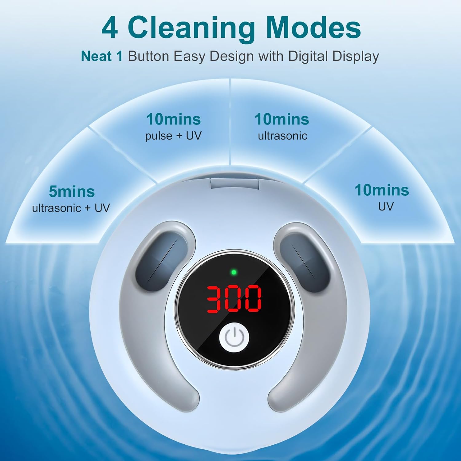 Ultrasonic Retainer Cleaner, Retainer Cleaner Machine Denture Cleaning Pod for Mouth Guards|Aligners|Braces|Toothbrush Heads|Jewelry, 45kHz with Digital Timer