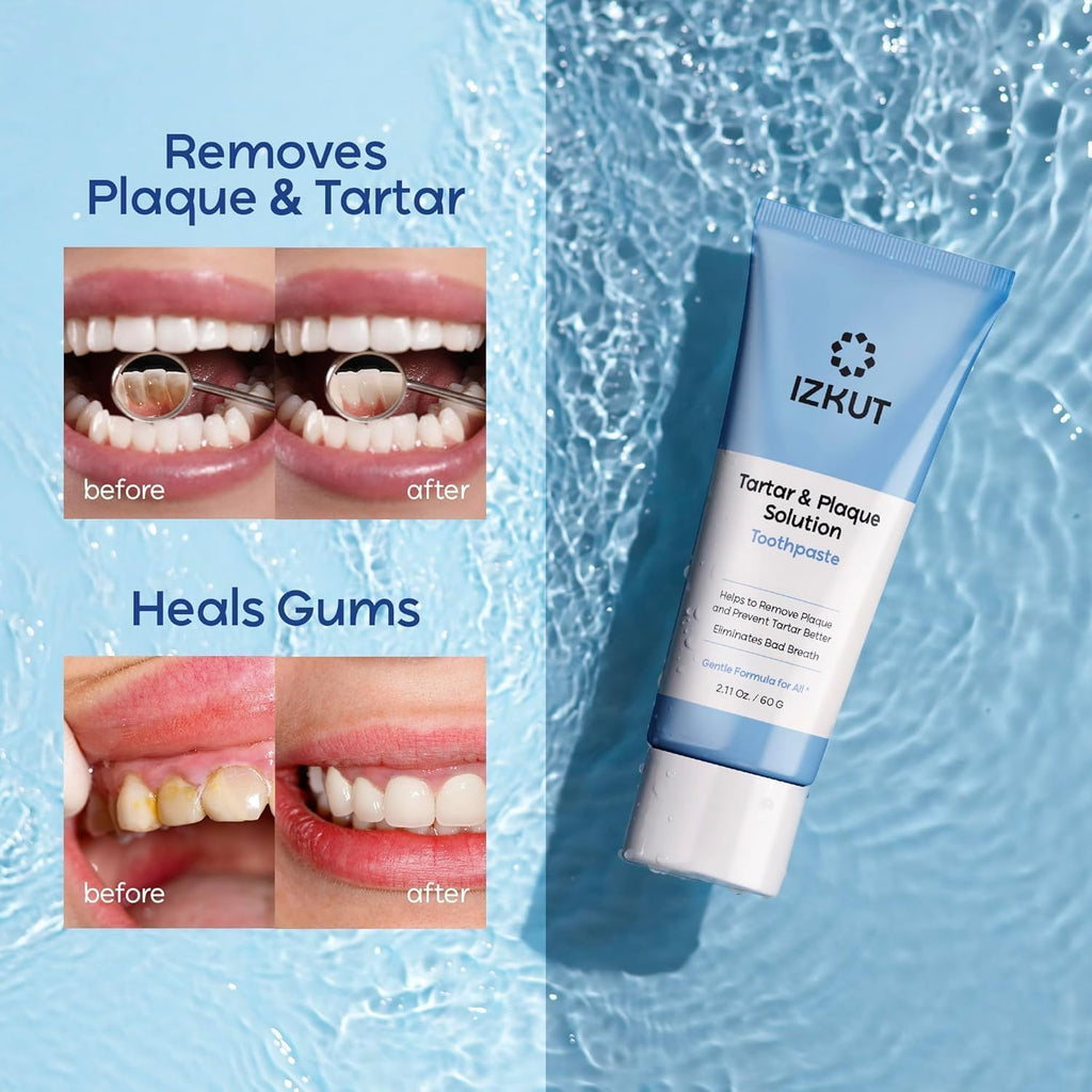 Plaque & Tartar Remover Toothpaste for Teeth: Removes Plaque & Controls Tartar Build-up – Long-Lasting Fresh Breath, Deep Cleansing, Gum-Friendly Formula, Mint, 2 Pack