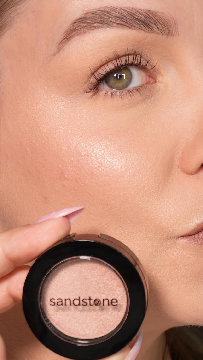 Sandstone Scandinavia Highlighter – Hypoallergenic Face Highlighter - High Glossy Face Illuminator with Natural Finish - Pearl Shimmer - Smooth silky Powder Makeup (Rose Glow, 3 g)