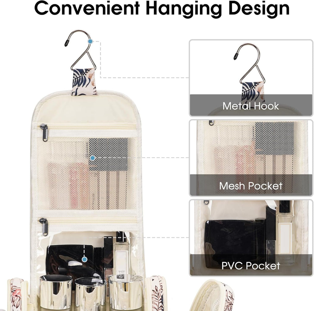Narwey Hanging Toiletry Bag for Women Travel Makeup Bag Organizer Toiletries Bag for Cosmetics Essentials Accessories