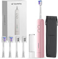 Electric Toothbrush Wave Oscillation & Vibration Sonic Tooth Brush for Adults BASS-Brushing Technique Travel Rechargeable Toothbrushes 4 Soft Bristle Replace Heads IPX7 Gifts for Men Women Pink