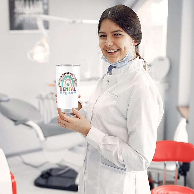 Dental Hygienist Gifts for Women Men, Christmas Gifts for Dental Hygienist, Appreciation Gift for Dental Hygienist, Birthday Gift for Denatl Hygienist, 20 oz Stainless Steel Tumbler