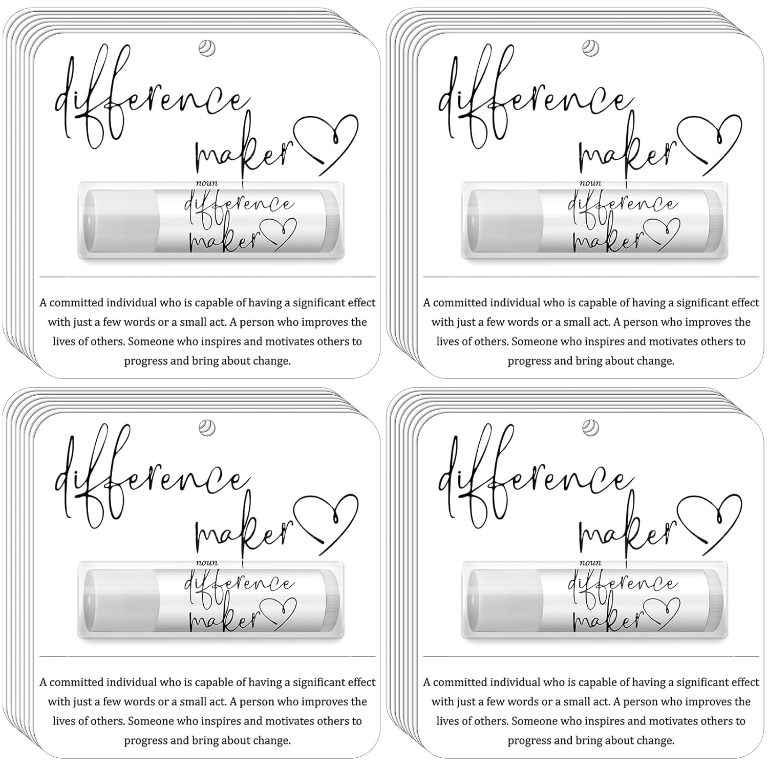 30 Pack Christmas Employee Appreciation Gift Lip Balms Bulk Staff Teacher Team Volunteer Thank You Gift Thanksgiving Christmas Appreciation Party Favor for Women Men(Classic,White)