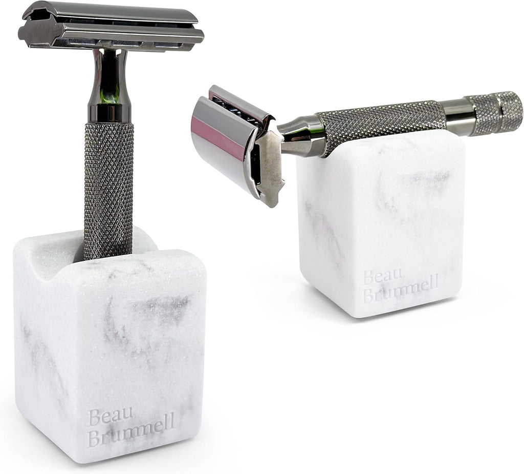 Multi-Purpose Bathroom & Desk Stand Holder | for Toothbrush, Shaving Razor, Makeup Brush, Pen, Pencil | Great for Travel & Home Use | 2" H x 1.5" W x 1.5" D | 1-Pack