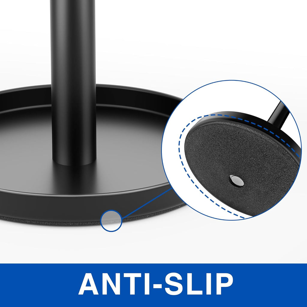 Black Stainless Toothbrush Holder Stand: Rustproof Bathroom Countertop Organizer, 4 Ventilated Slots Hold Manual Toothbrushes, Razor