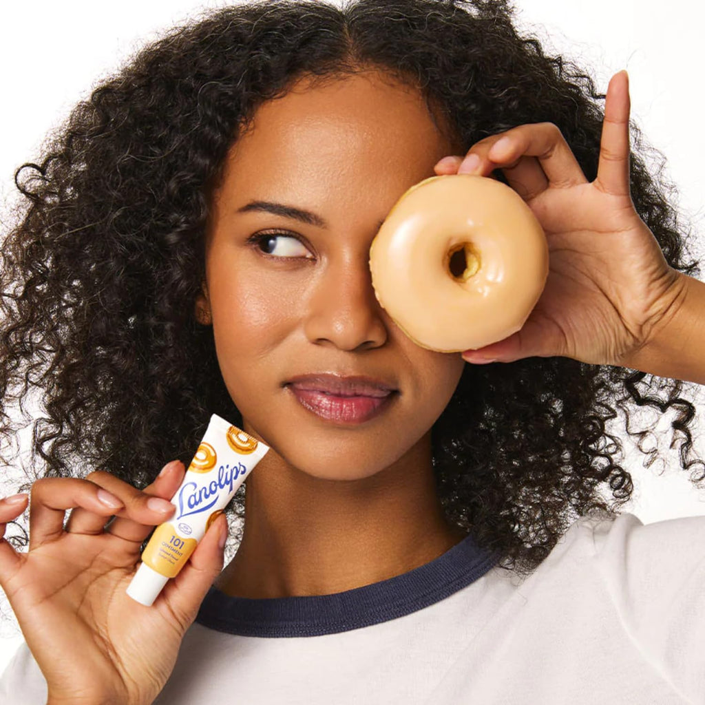 Lanolips 101 Ointment - Lanolin Lip Balm for Smooth, Hydrated & Healthy Lips - Multipurpose Lip Ointment with Lanolin Oil for Dry Lips, Cuticles & More - Glazed Donut (0.52 oz)