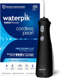 Waterpik Cordless Pearl Rechargeable Portable Water Flosser for Teeth, Gums, Braces Care and Travel with 4 Flossing Tips - ADA Accepted, WF-13 Black, Packaging May Vary