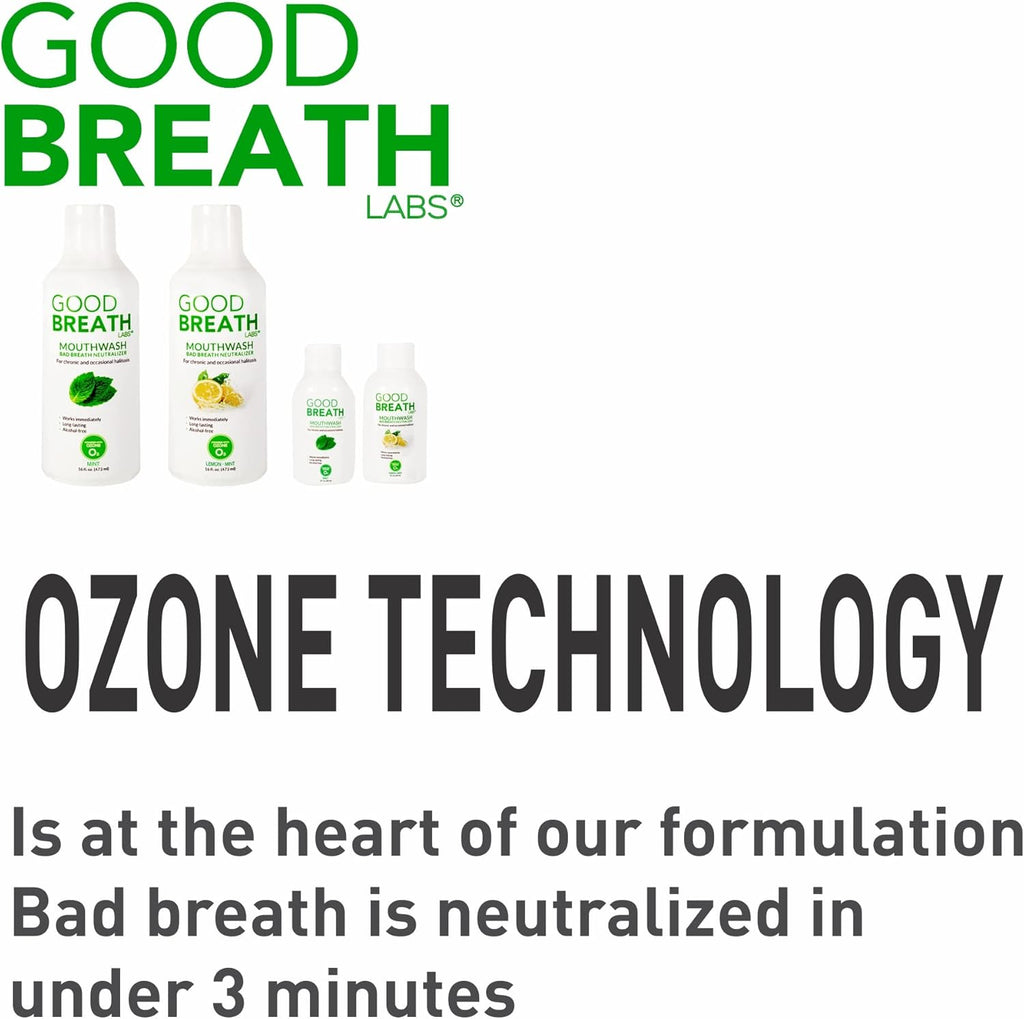 Goodbreath Mouthwash - Mint Mouth Rinse for Chronic Halitosis - New Ozone Technology Oral Rinse - Halitosis Treatment & Bad Breath Neutralizer - Mouthwash for Gum Diseases - Alcohol-free | 6 Pack,2 Oz