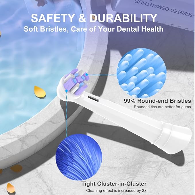 Toothbrush Replacement Heads Compatible with Oral B iO 10 9 8 7 6 5 4 3 Series Electric Toothbrush, 10 Pack Brush Heads, White