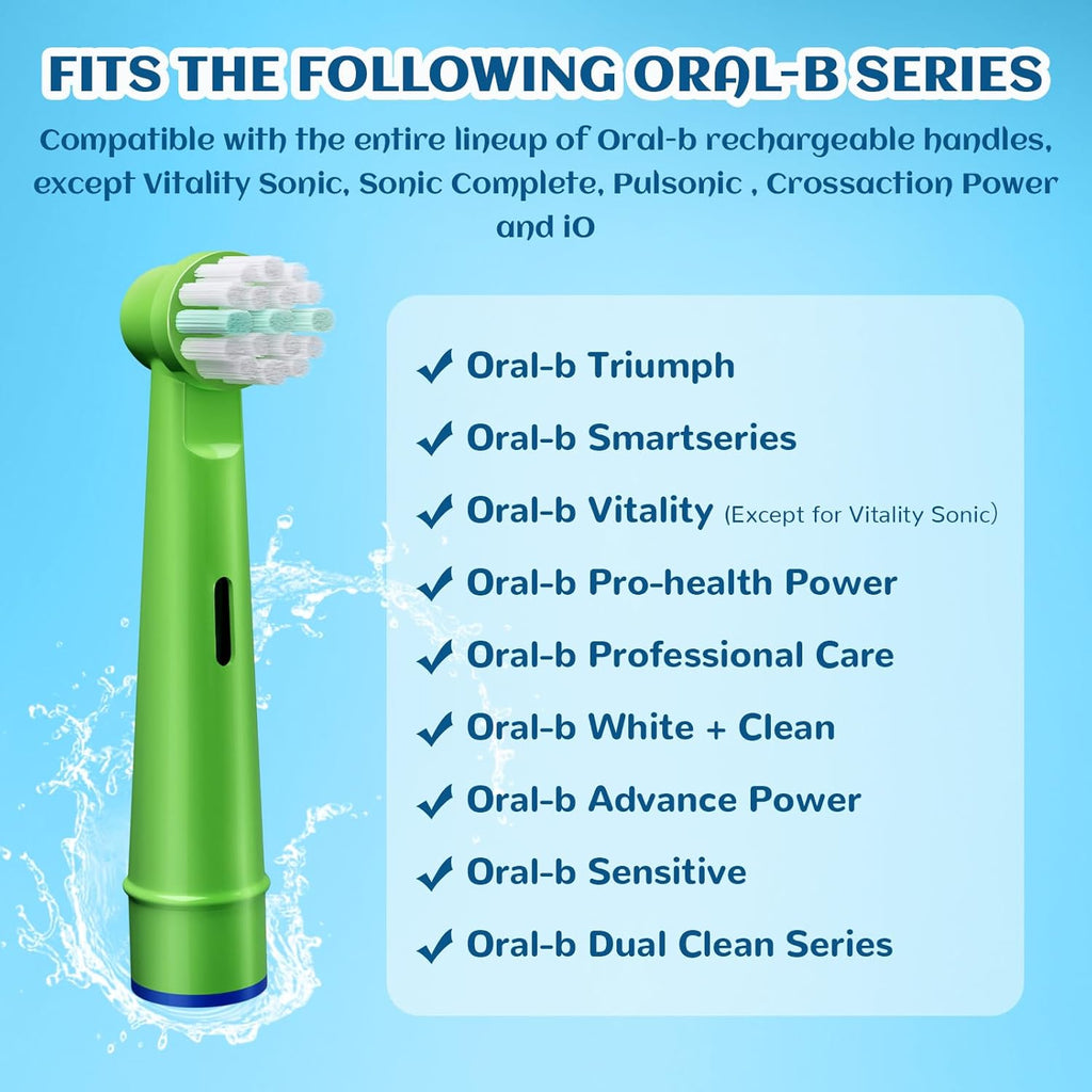 GENKENT 20 Pcs Kids Toothbrush Head Compatible with Braun Oral B Kids Electric Toothbrushes, Extra Soft Bristle for Sensitive