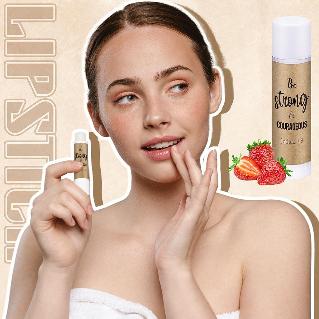 50 Pack Christian Religious Gifts Bulk Lip Balms for Women Men Religious Church Party Favors Bulk Bible Verse Lip Balm with Scripture Inspirational Gifts for Coworkers Staff Employee