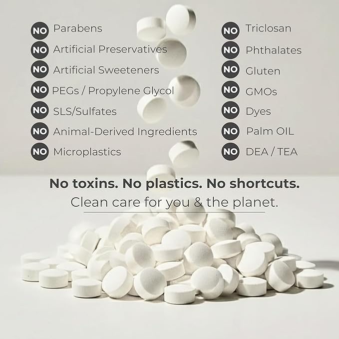 Cinnamon Fluoride-Free Toothpaste Tablets with Nano Hydroxyapatite | Natural Whitening, Enamel Strengthening, Plastic-Free & Travel-Friendly (1 Month Refill + Tin)