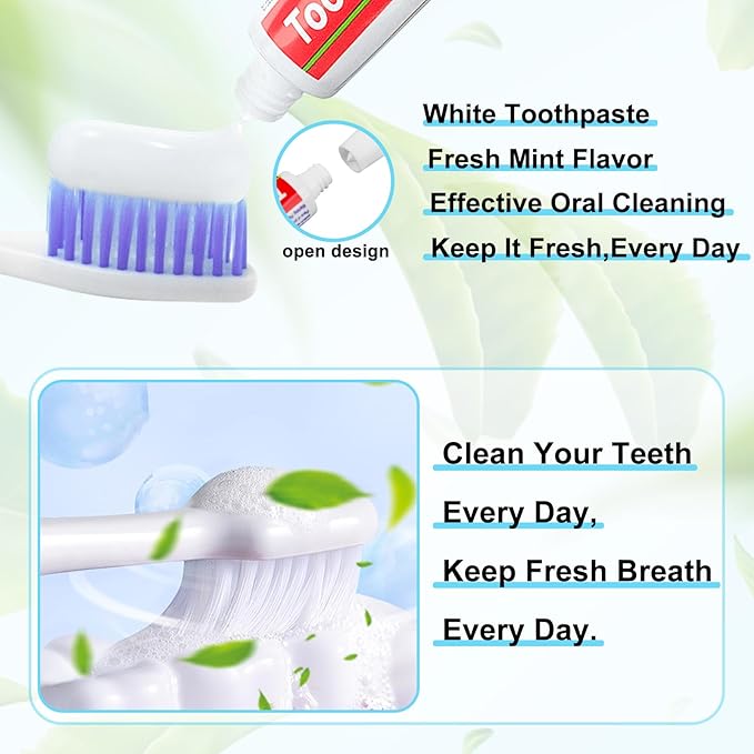 200 Tubes Extra Small Travel Size Toothpast Bulk,Mini 0.176 oz/5 Grams Small Disposable Toothpaste Mint Single Use Mini Bulk Toothpaste Travel Size for Hotel,Camping,Homeless,Charity,Guests